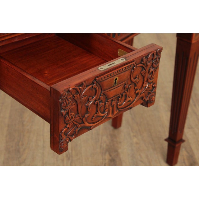 Victoria Collection Neoclassical Style Inlaid Mahogany Console Table For Sale - Image 4 of 12