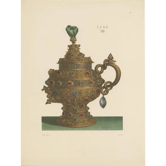 Hefner-Alteneck, A Gold Pokal with Lid and Handle, 1890, Print For Sale