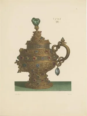 Hefner-Alteneck, A Gold Pokal with Lid and Handle, 1890, Print