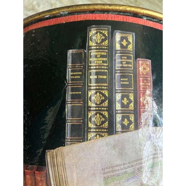 Decoupage Waste Can, Signed Workman Partners, New York For Sale - Image 13 of 15