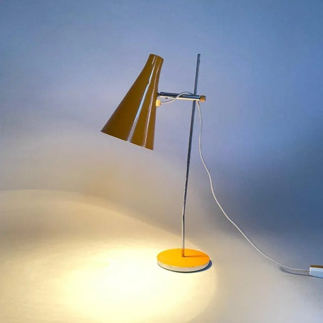 Gold Mid-Century Table Lamp attributed to Josef Hůrka for Napako, 1960s For Sale - Image 8 of 11
