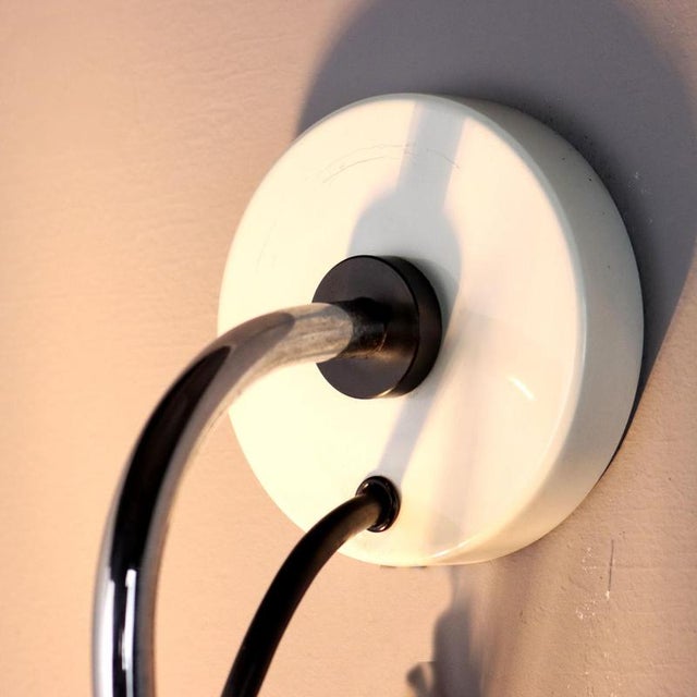 White Vintage Enamelled Metal Lamp from Oluce, Italy, 1960s For Sale - Image 8 of 11