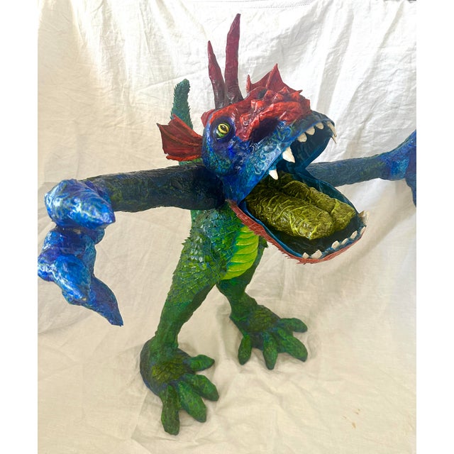 Whimsical Paper Mache' Dragon Sculpture by Artist James C. Osterberg For Sale - Image 4 of 11