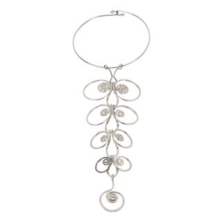 Paco Rabanne Style Space Age Chrome Wire Necklace For Sale