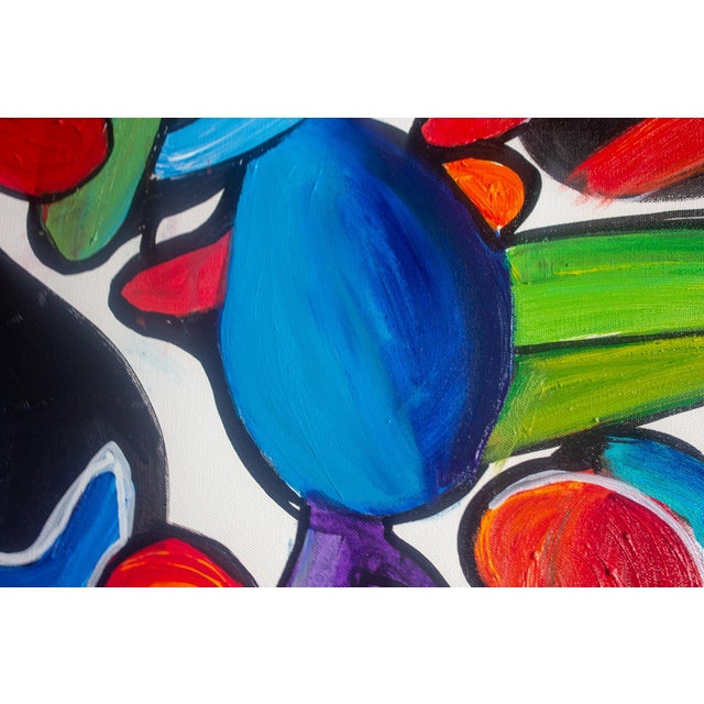 "Happy Samba" Large Acrylic Painting on Canvas Made in 2021 For Sale - Image 4 of 4