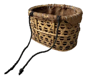 Shōwa Period Japanese Bamboo Harvest Basket, 1960s