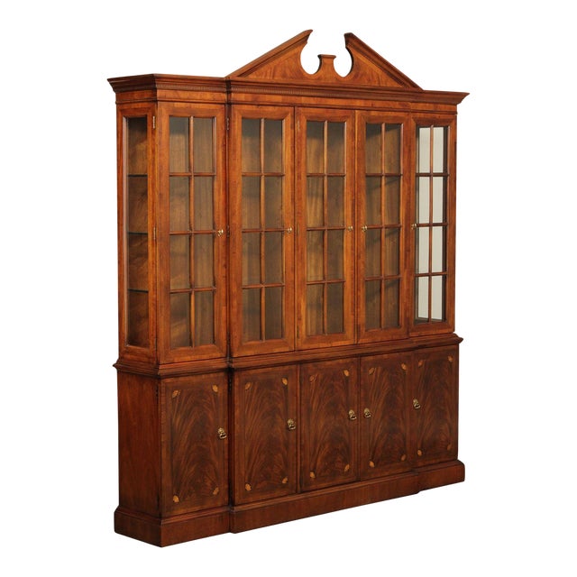 Drexel Heritage Regency Court Flame Mahogany Inlaid Breakfront China