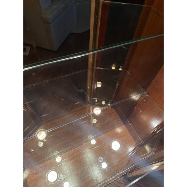 Vintage Lighted Tessellated Stone Display Case, Attributed For Sale - Image 9 of 11