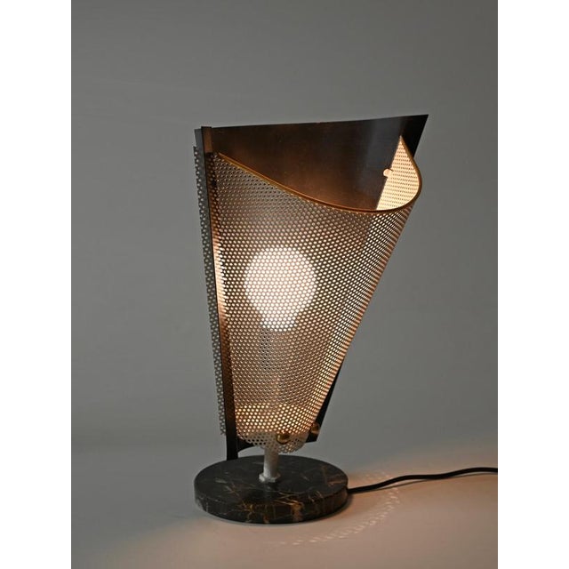 Stilnovo Table Lamp in Marble, Brass and Metal attributed to A. Lelli for Stilnovo, Italy, 1950s For Sale - Image 4 of 14