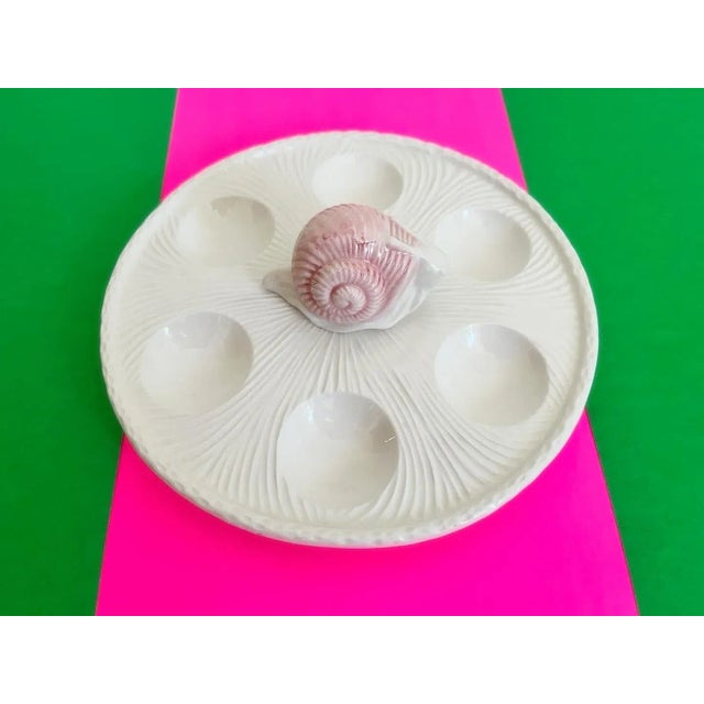 Italian Italian Ceramic Snail Caviar Server For Sale - Image 3 of 10