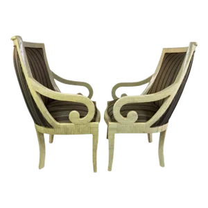 1970s Enrique Garcel Tessellated Bone Armchairs - A Pair