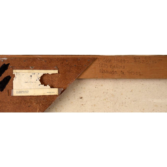 Textile Woman in a Red Hat - Figurative Study Oil by Patricia Gren Hayes For Sale - Image 7 of 8