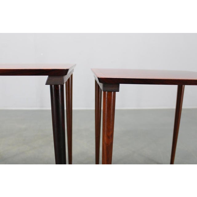 Brown Mid-Century Modern Danish Nesting Tables in Wood and Veneer, 1960s, Set of 3 For Sale - Image 8 of 12