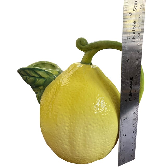 Ceramic Vintage Italian Majolica Lemon Pitcher – Sea Urchin Texture, Coastal Mediterranean Decor, Sculptural Ceramic Jug, Amalfi Style For Sale - Image 7 of 9