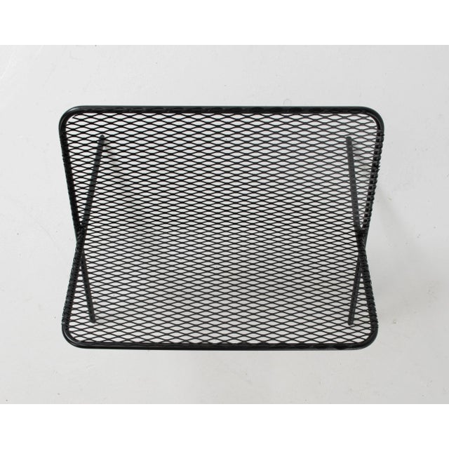 Black Woodard Style Mid-Century Iron Mesh Magazine Rack For Sale - Image 8 of 11