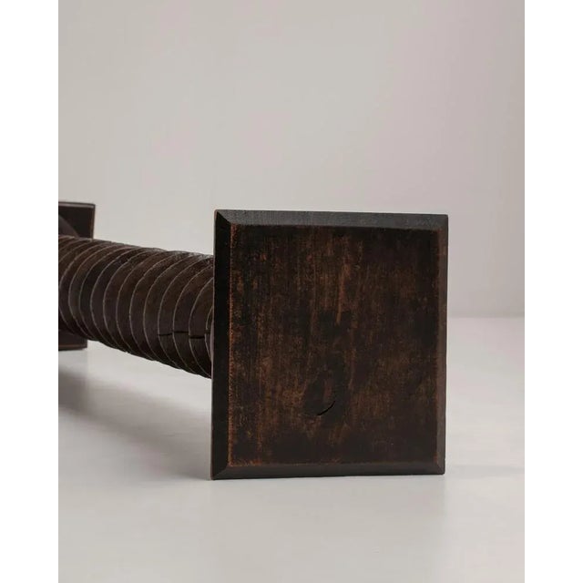 Large Turned Oak Pedestal, France, 1940s For Sale - Image 6 of 10