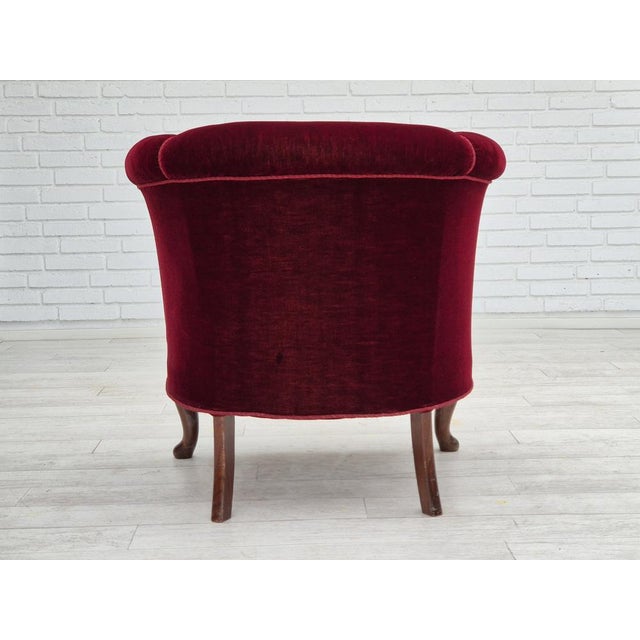 Danish Lounge Chair in Velour & Beech, 1950s For Sale - Image 17 of 18