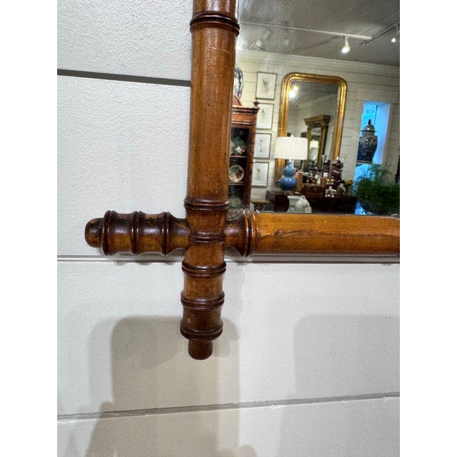 Brown 19th Century French, Full Bamboo Mirror For Sale - Image 8 of 8