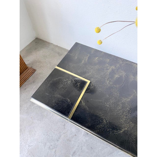Lacquered and Brass Coffee Table, 1970s For Sale - Image 14 of 18