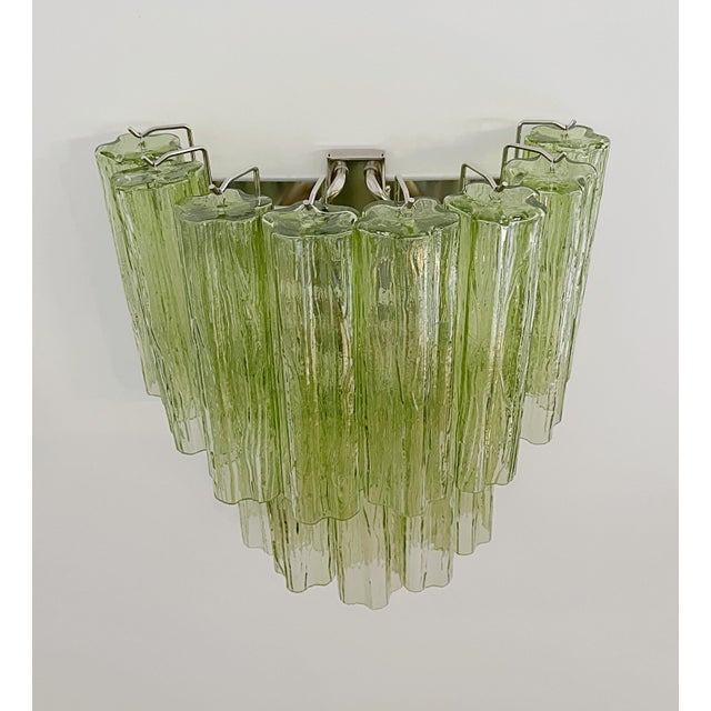 Green Murano Glass Tube Wall Sconces, 1990s, Set of 2 For Sale - Image 10 of 14