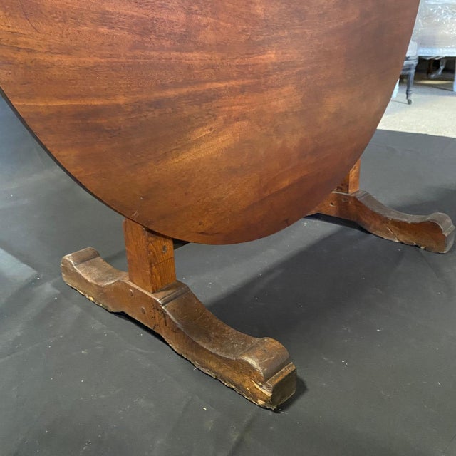 Mid 19th Century Round Cherry French Vigneron Tilt Top Wine Tasting Table For Sale - Image 5 of 9