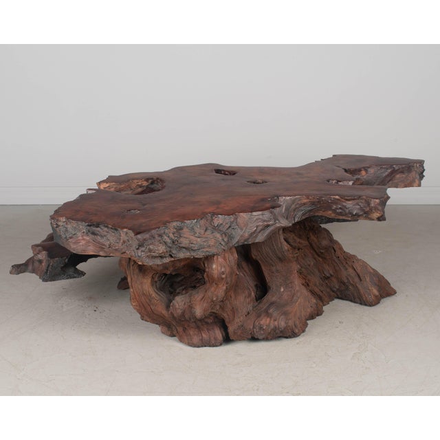 Nakashima Style Redwood Live Edge Tiered Coffee Table For Sale - Image 10 of 12