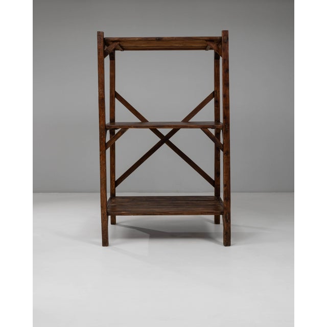 1920s French Wooden X Frame Shelf For Sale - Image 16 of 18