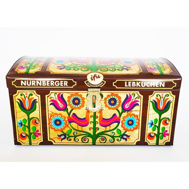 Large Mid-Century Modern Tin Gingerbread Box, Nuremberg, 1950s For Sale - Image 6 of 9