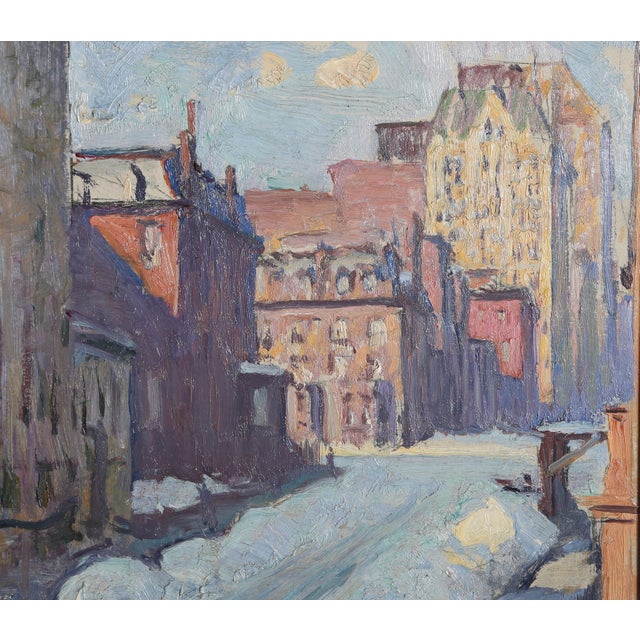 Paint Kenneth Frazier, Winter Street Scene, Oil Painting For Sale - Image 7 of 7