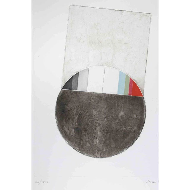 Eugenio Carmi, Abstract Composition, Original Etching, 1987 For Sale