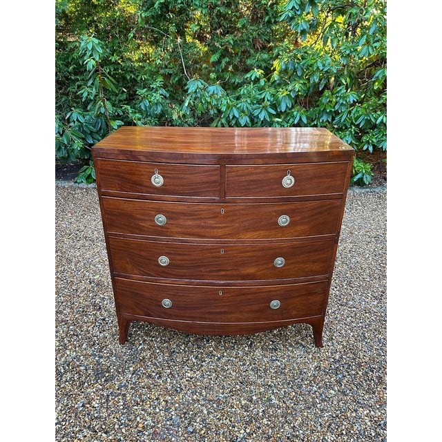 Antique Georgian Mahogany Bow Fronted Chest of Drawers, 1820 For Sale - Image 9 of 9