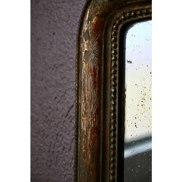 Wood 19th Century Louis XVI Mirror with Dove and Giltwood Frame in Mercury Glass, 1890s For Sale - Image 7 of 11