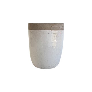 White Glazed Terracotta Planter For Sale