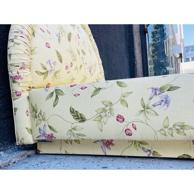Vintage 1960s Floral Upholstered Twin Bed, Hollywood Regency Style For Sale - Image 13 of 15