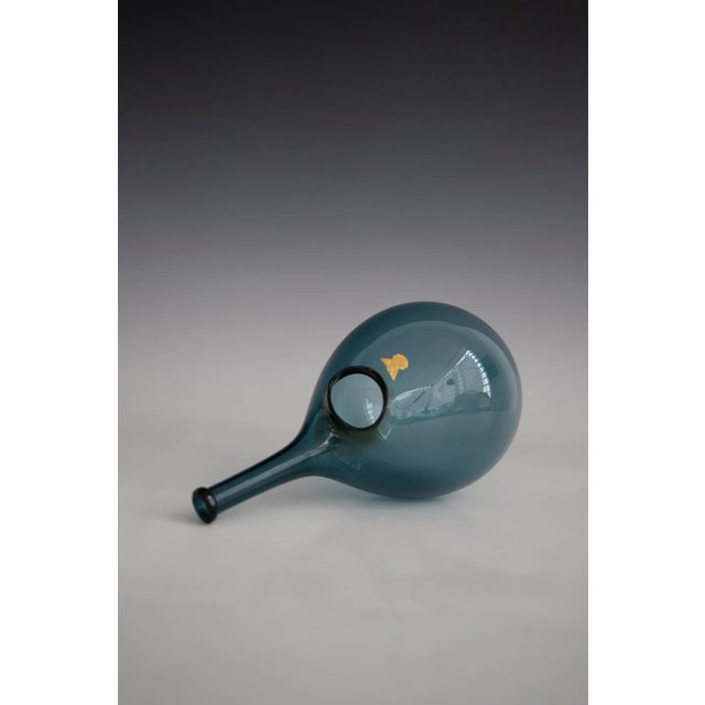 Mid-Century Modern Scandinavian Blue Amber & Smoke Glass - Set of 3 For Sale - Image 3 of 8