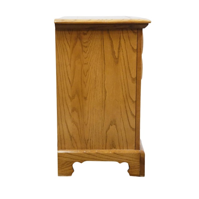 Link Taylor Countryside Collection Solid Oak Early American Rustic 21" Open Cabinet Nightstand 6613 For Sale - Image 13 of 14