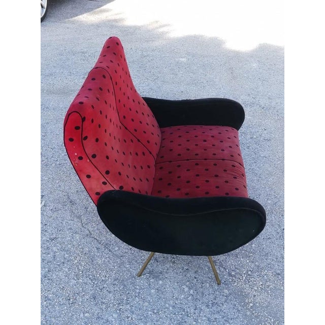 Ladybug Woven Velvet 2-Seater Sofa, 1950s For Sale - Image 11 of 17