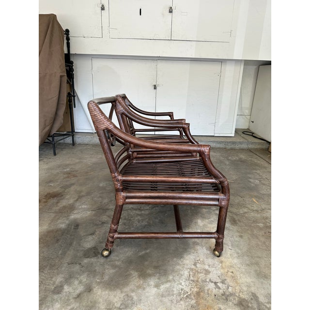 Mid-Century Modern 2000s Pair of McGuire Target Back Chairs For Sale - Image 3 of 12
