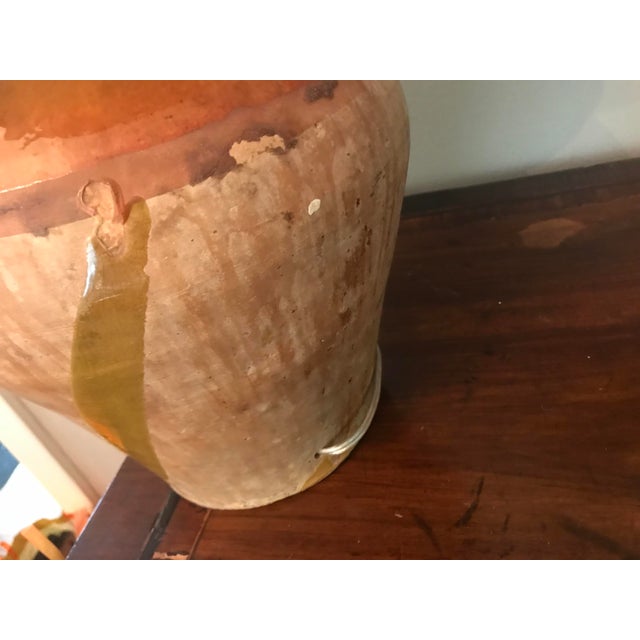 Italian Olive Jar Lamp With Shade For Sale - Image 6 of 6