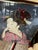 Metal Asian Framed Vintage Textile Art of a Woman For Sale - Image 7 of 10