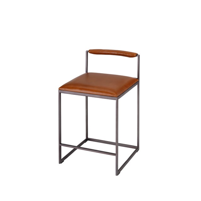 Bradbury Counter Stool, Saddle Leather For Sale - Image 9 of 9