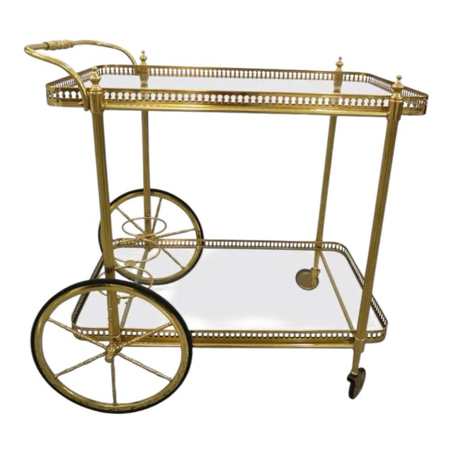 Neoclassical Neoclassical Brass Trolley, French Circa 1940 For Sale - Image 3 of 4