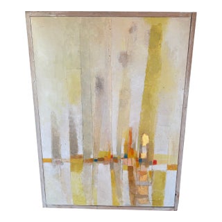 Large Mid-Century Abstract Oil on Canvas "Sailboats" Brooklyn and Sag Harbor Artist Colony For Sale