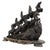 Chinese Feng Shui 8 Running Horses Carved Black Jasper Grouping & Wood Base C1920 For Sale - Image 3 of 7