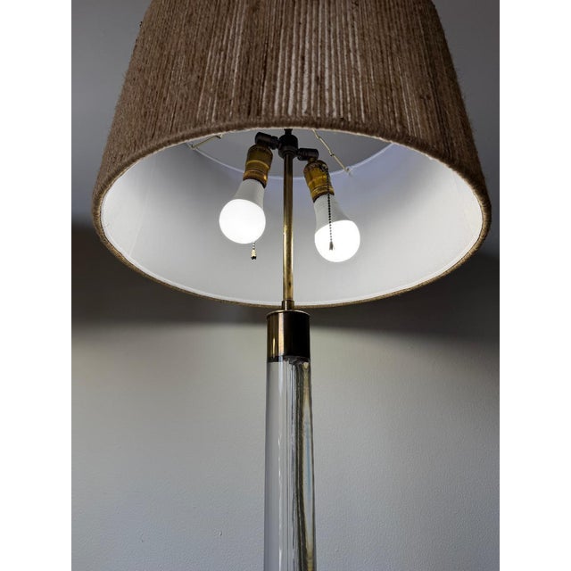 1980s Italian Vintage Lucite & Brass Floor Lamps – A Pair For Sale - Image 14 of 18