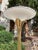 Mid-Century Modern Modernist Solid Brass Tulip Torchiere Floor Lamp Milk Glass Diffuser by the Stiffel Company For Sale - Image 3 of 13