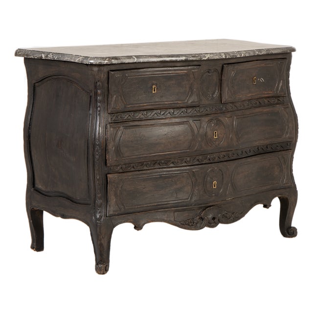 18th Century French Ebonised Bombe Commode For Sale