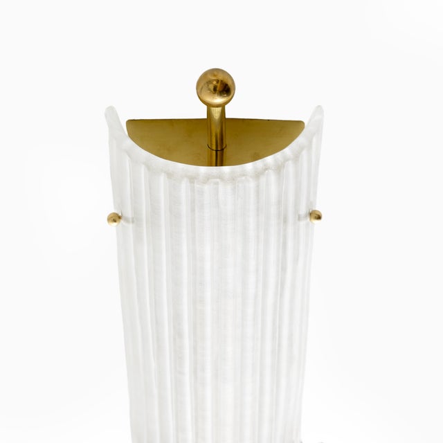 Gold Italian Art Deco Style Murano Glass and Brass Sconces, 2000s, Set of 2 For Sale - Image 8 of 11