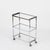 Wonderful and unique Mid-Century three-tier serving bar cart in chrome-plated metal and crystal. This stunning piece is...