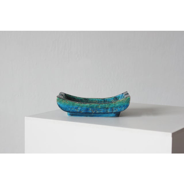 Bitossi Mid-Century Modern Rimini Blue Ceramic Ashtray by Aldo Londi for Bittosi For Sale - Image 4 of 6